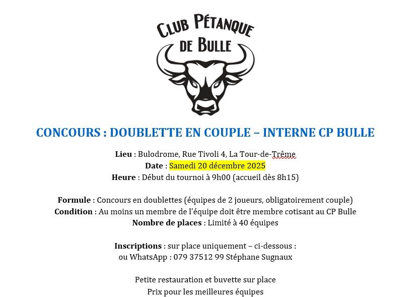 Photo du Club de Pétanque de Bulle