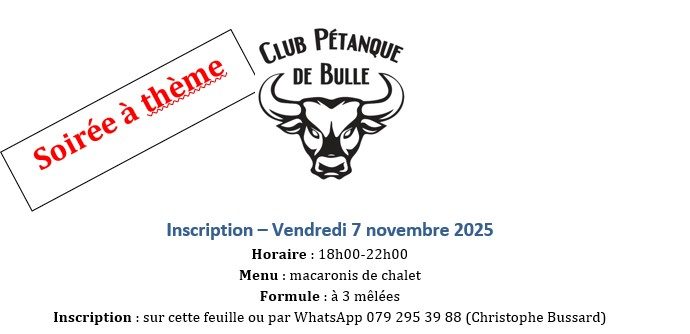 Soirée à thème — Novembre